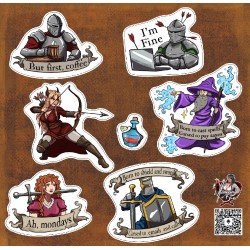 Modern Adult Whimsical Knight Stickers